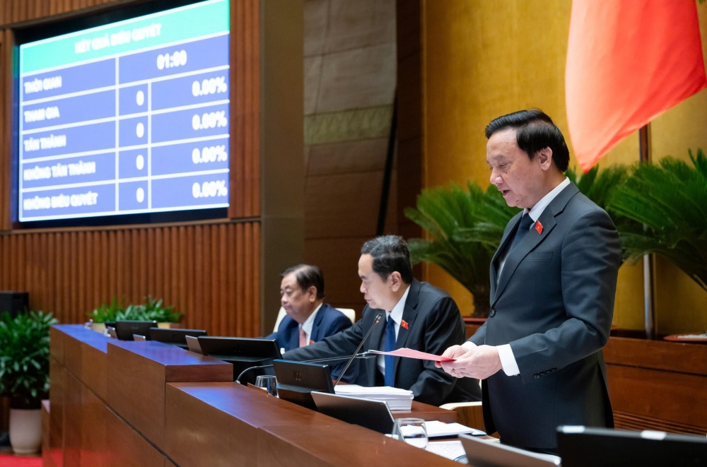 Phó Chủ tịch Quốc hội Nguyễn Khắc Định điều hành Phiên họp.(Ảnh Quốc hội)
